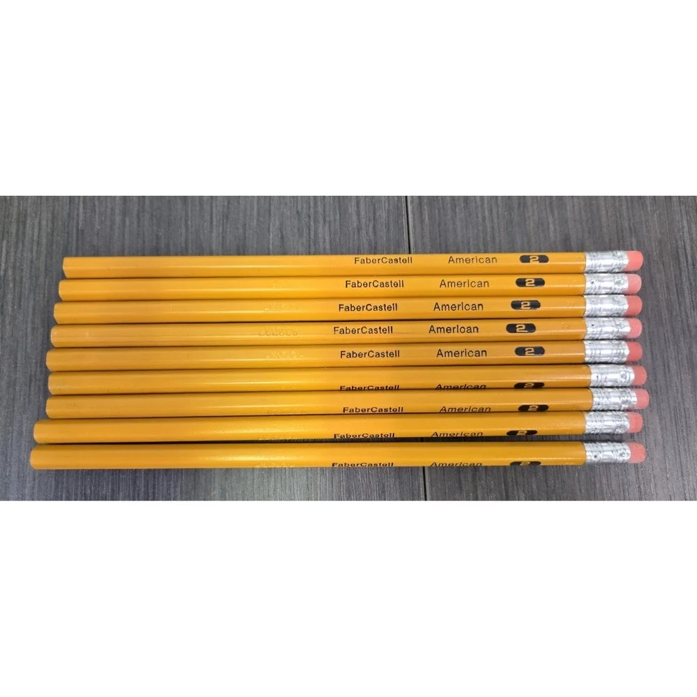 Vintage Faber Castell American Quality No.2 Pencils (9) Unsharpened USA MADE
